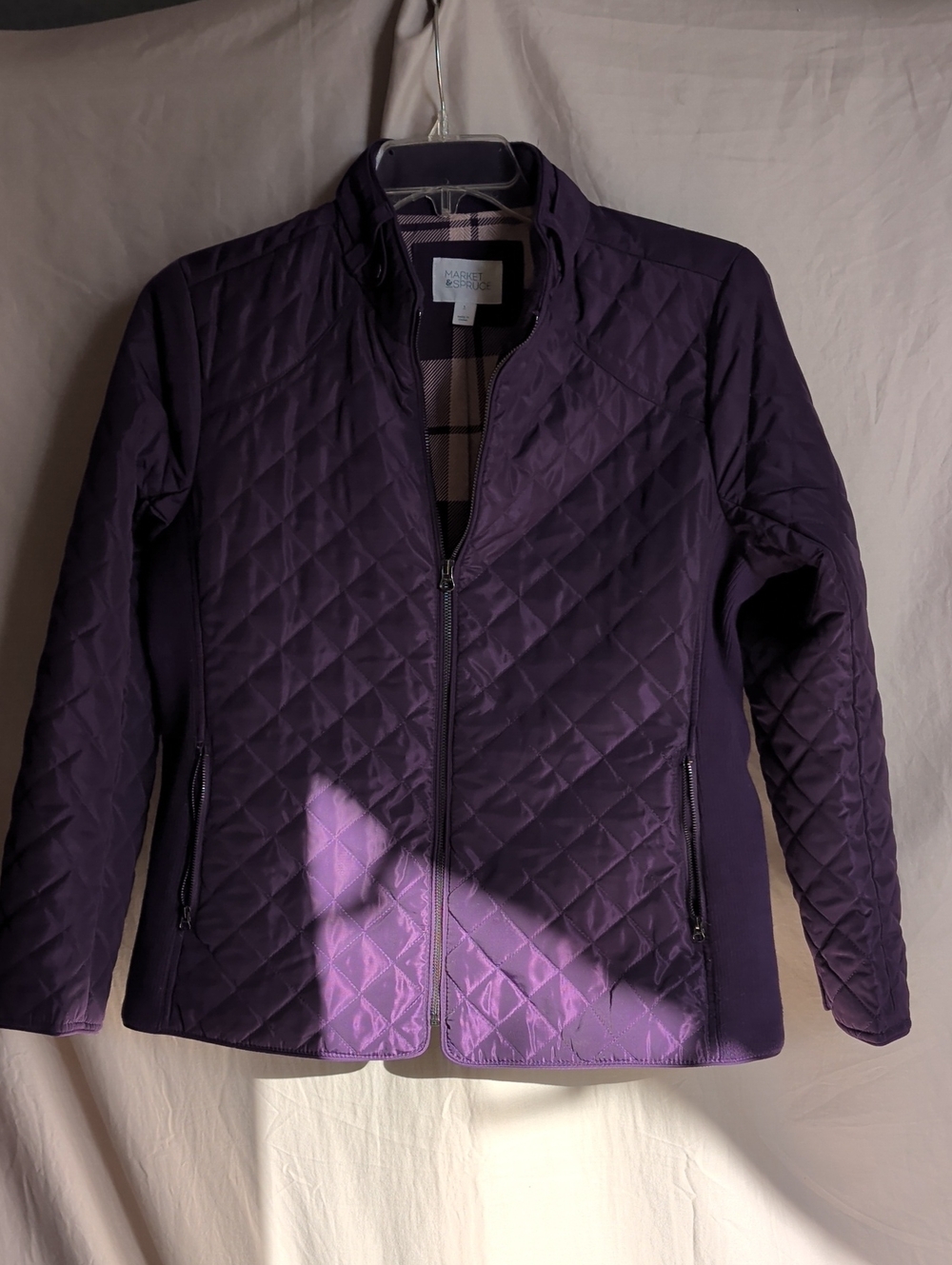 Weatherproof Quilted Purple Puffer Jacket Wind Cold Weather Outdoor Wear